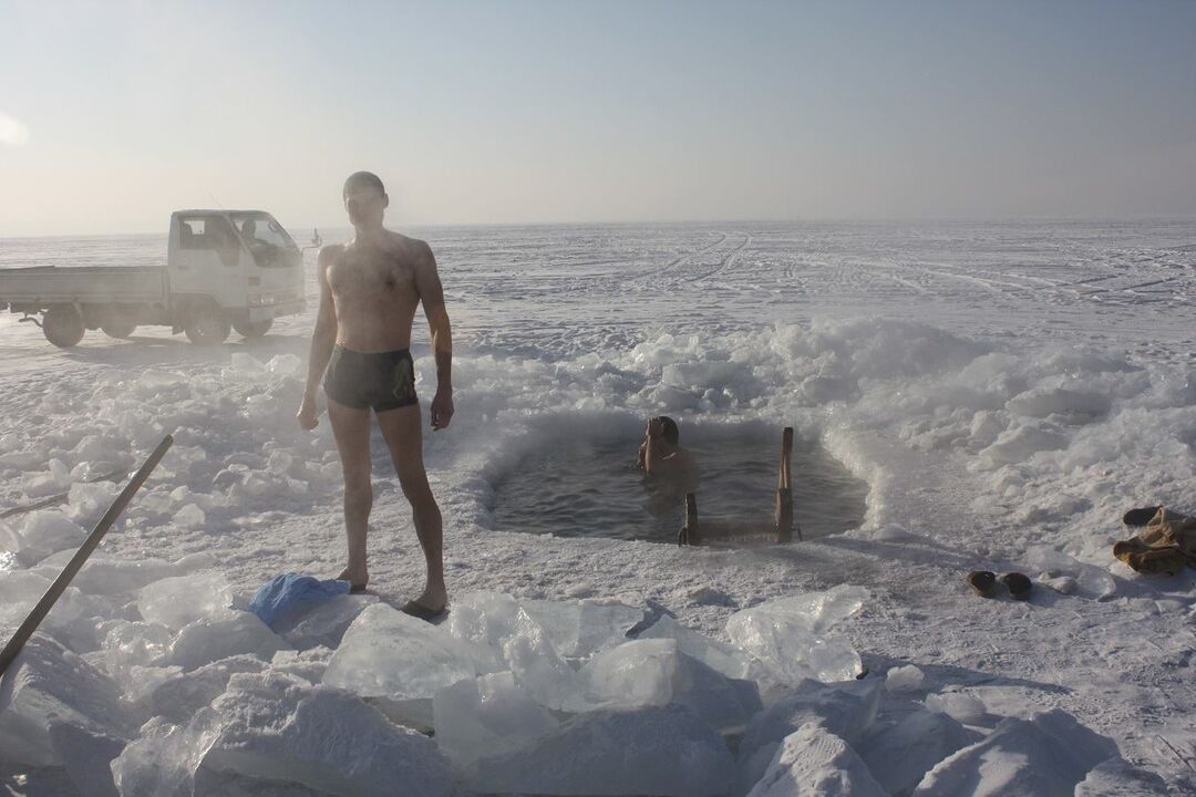 Man is in the cold